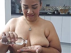 A Delicious Russian with Tits Full of Oil. She Loves How She Does It
