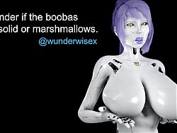 Sexy Android Lady Demonstrates the Softness of Her Huge Tits