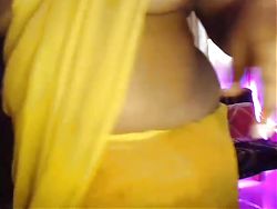 Sexy Bhabhi took off her bra, pressed her big boobs and caressed her nipples.