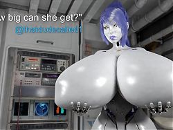 Sexy Android Lady Shows Off How Big Her Tits Can Expand To